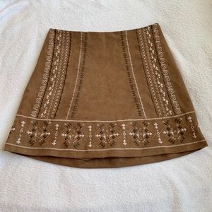 Abercrombie & Fitch Suede Tan A-line Skirt